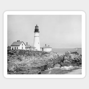 Portland Head Light, 1902. Vintage Photo Sticker